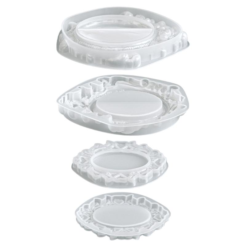 Silicone Crafting Mold With Detailed Renaissances Floral Pattern For Creating Decorative Tray Multipurpose Organizers