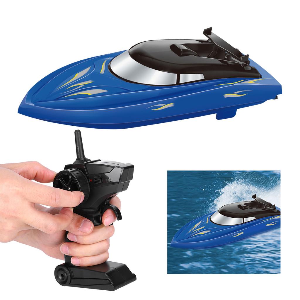 2.4G Waterproof Remote Control Boat High Speed RC Ship Speedboat Children Toy ModelBlue