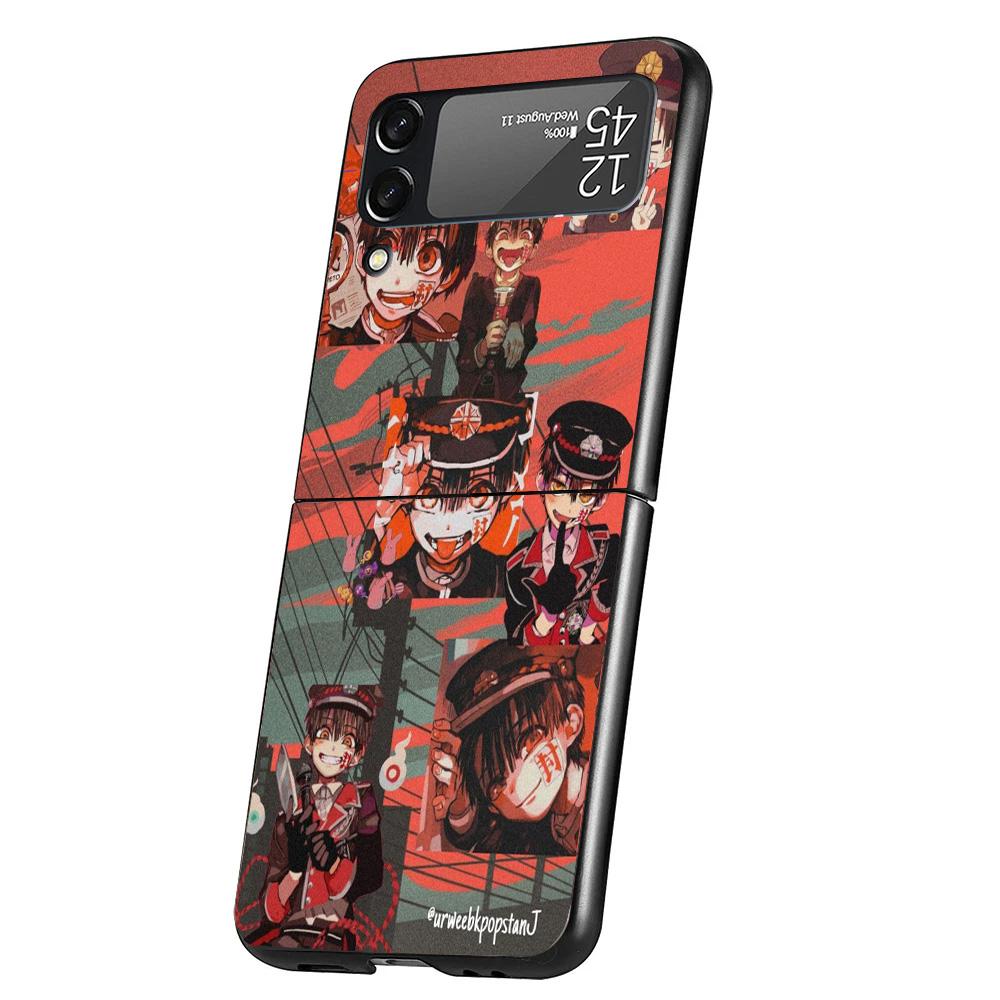 Anime Toilet Bound Hanako Kun Cover Phone Case For Samsung Galaxy Z Flip 7 6 5 4 3 5G Flip7 Flip6 Flip5 Flip4 Flip3 Black Fundas