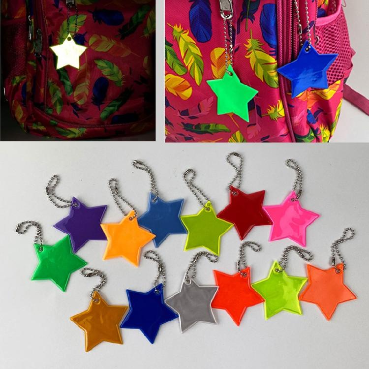 10x Personalized Outdoor Sport Keyrings Reflective Stars Safe Reflector Keychain