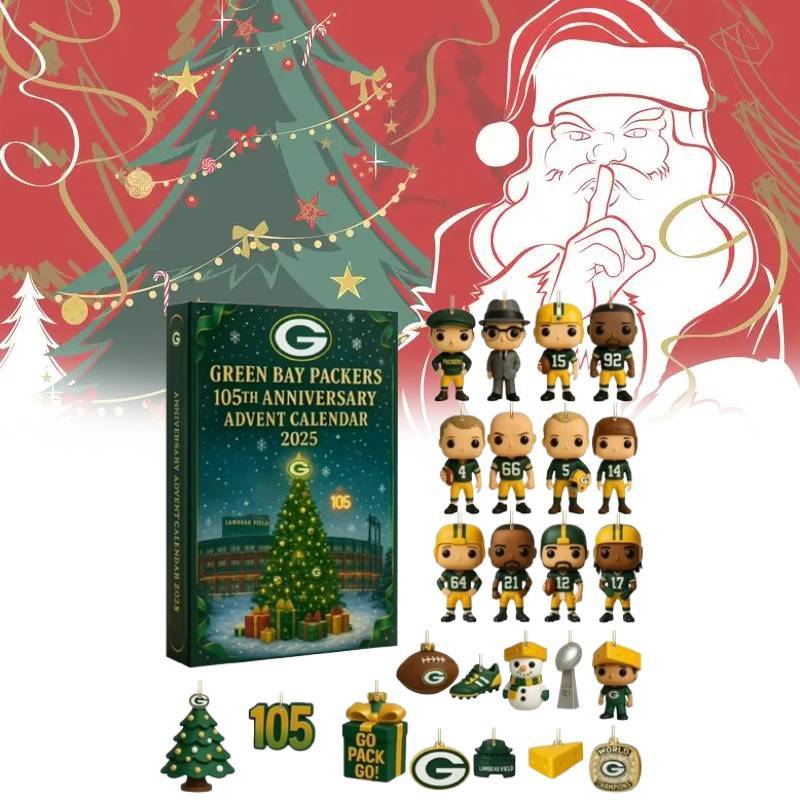 Kalendarz Adwentowy Rocznicowy Green Bay Packers Akrylowa Dekoracja Świąteczna Prezent Dla Fanów Sportu