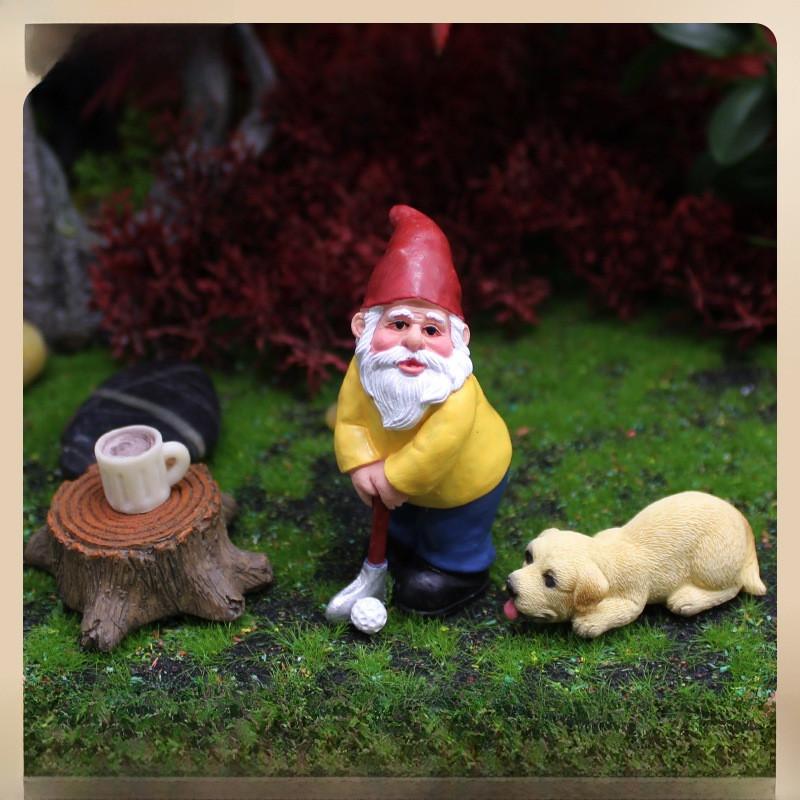 European Style Resin Garden Ornament Dwarf And Animal Miniature For Home Decor