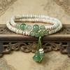 Natural Star Moon Bodhi Beads Bracelet with Green Jade, Handmade Fashion Jewelry for Men Women