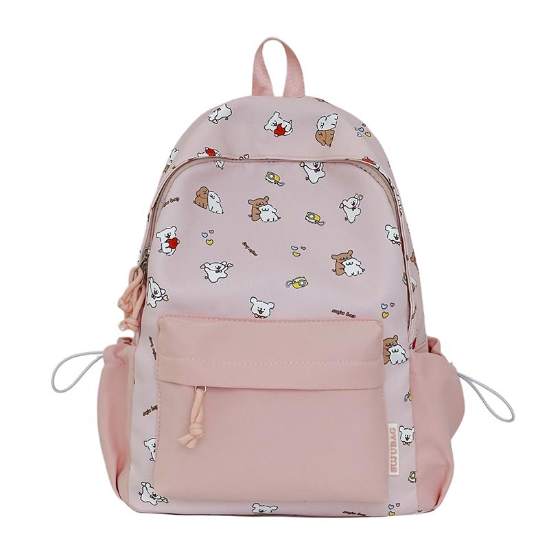 Cartoon Print Backpack Student Schoolbag Women's Lightweight Backpack