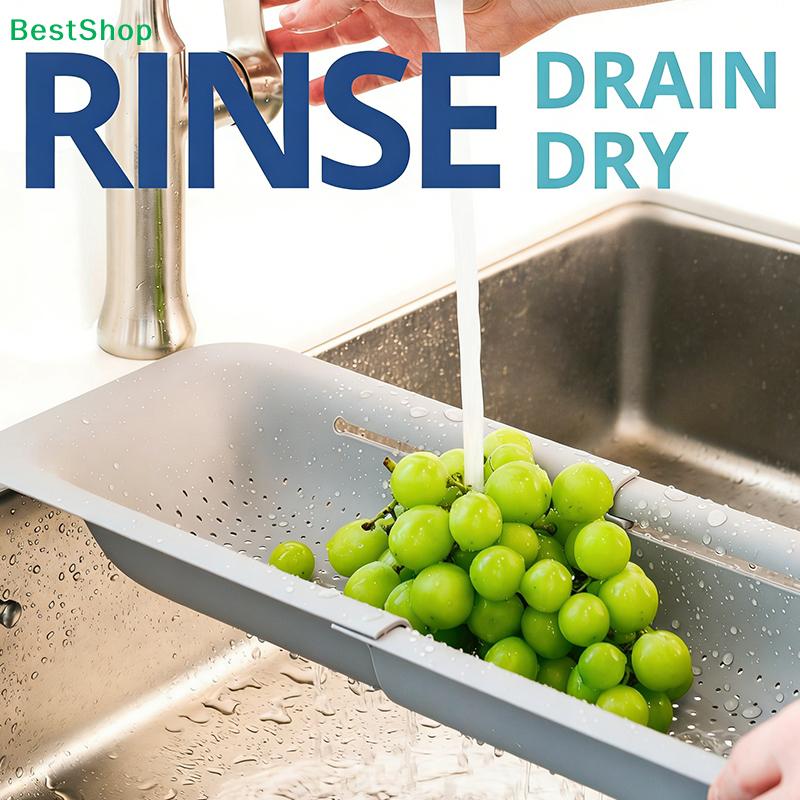 Double-layer Expandable Kitchen Sink Strainer Basket, Home Sink Storage Draining Rack, Fruit Tray Storage Basket