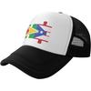 Guyana Puerto Rico Puzzle Flag Trucker Hat Mesh Baseball Snapback Cap Unisex Casual Adjustable