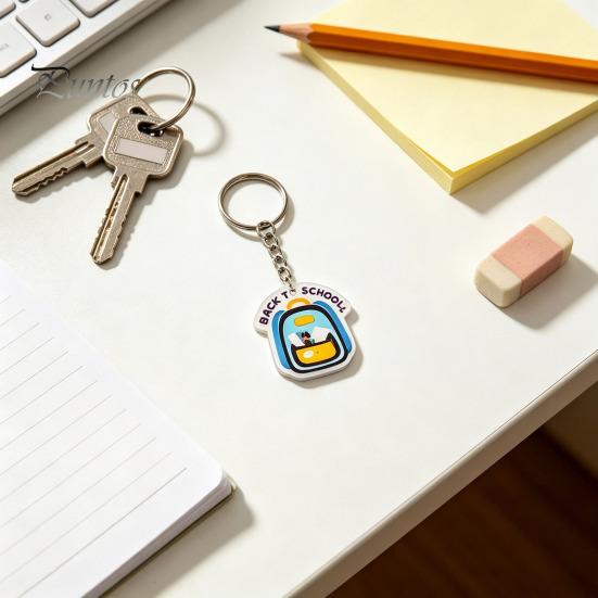 Back to School Gift 8Pcs Keychain Set, Theme Acrylic Keryring Set for Students, Decorative Accessories Bags & Backpack Students