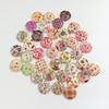 100Pcs Colorful Flower 2 Holes Wooden Buttons Sewing Scrapbook Craft DIY Decor