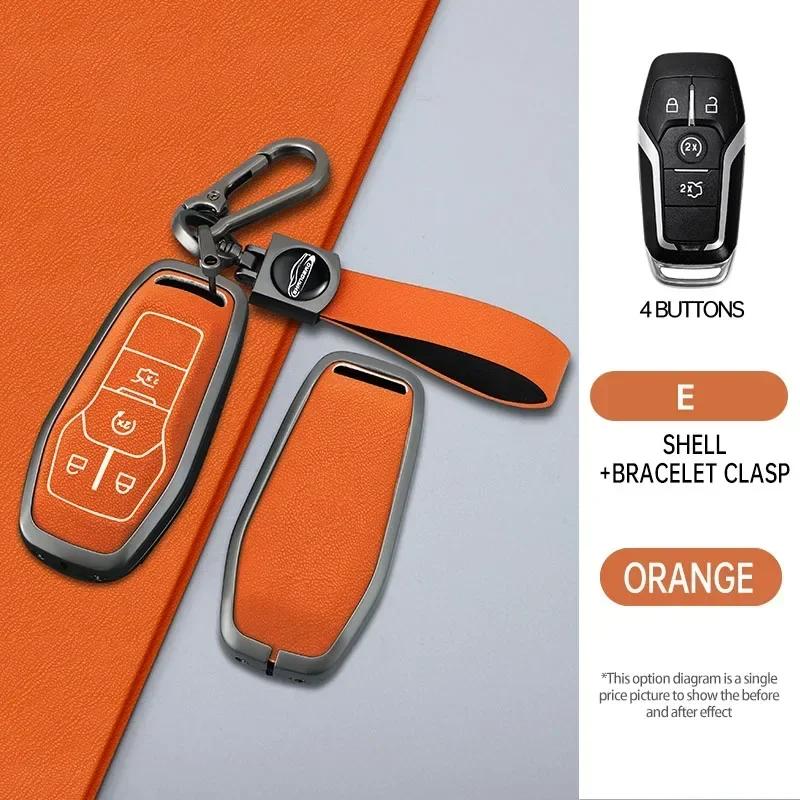 

4 5 Buttons Alloy Car Key Fob Case Cover Holder For Ford Fusion Explorer Mustang Edge F-150 Mondeo For Lincoln Mkz Mkc Mkx