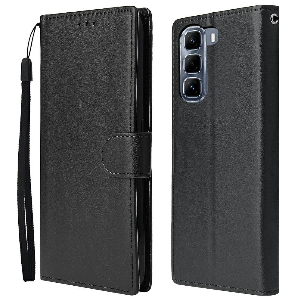 

For Infinix Hot 50 5G Case Wallet Stand View PU Leather Phone Cover Black