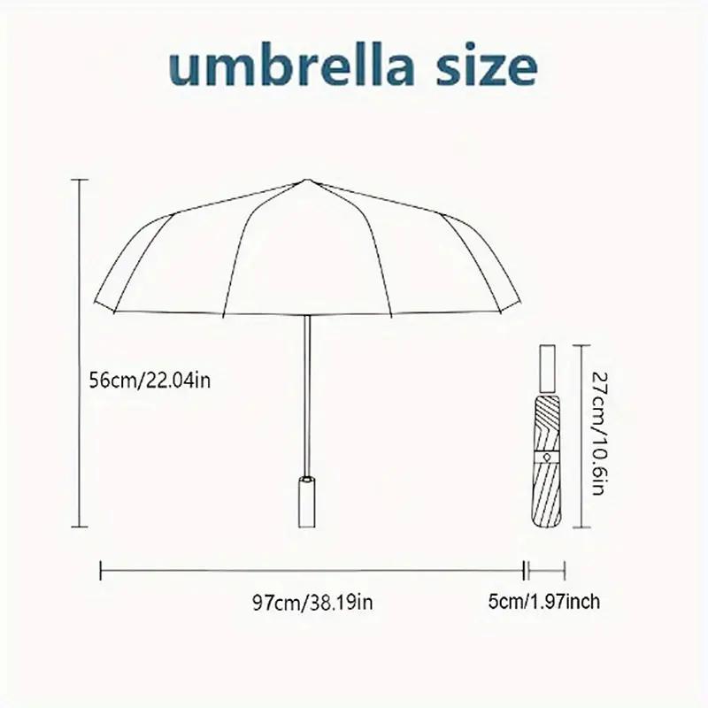 1 Stück Dinosaurier-Sturm-Muster-Design Kleiner Reise-Tragbarer Winddichter Regenschirm, Vollautomatischer Faltregenschirm, Ein-Knopf-Automatik