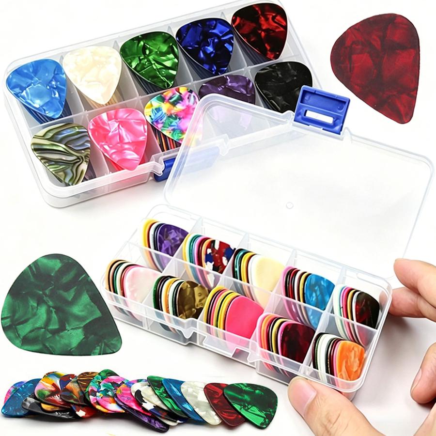 30pcs Celluloid Guitar Pick ABS Plectrums for Acoustic Electric Bass Ukulele String Instrument Music Performance Accessories XJM