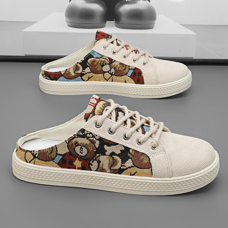 Fashion Men's Canvas Slip-On Shoes Breathable Soft Bottom Driving Loafers Spring Autumn Low Heel Pure Color Unisex Flat Footwear