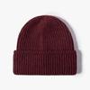 Cross-Border Soft Double Layer Pullover Bare Plate Knitted Warm Dome Hat Acrylic Beanie