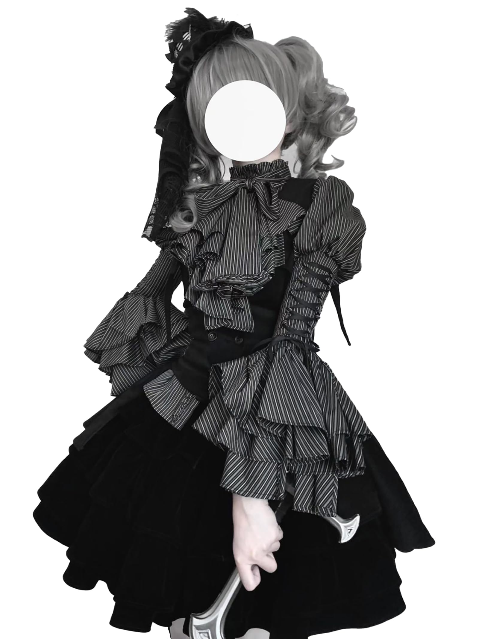 

XHSUKADO Готический Лолита Набор Мини Топ и для Идеально для и Болезненная Принцесса Длинный Размер Идеально для и 3 Предмета (Рубашка, Жилет, Юбка, Кружевное нижнее белье со шнуровкой)