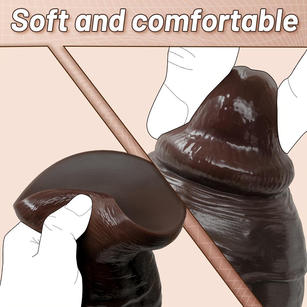 Realistic Liquid Silicone Dildo – Thick, Soft, Lifelike Design with Suction Cup, Big Dildo for Women, Couples, Hands-Free Pleasure