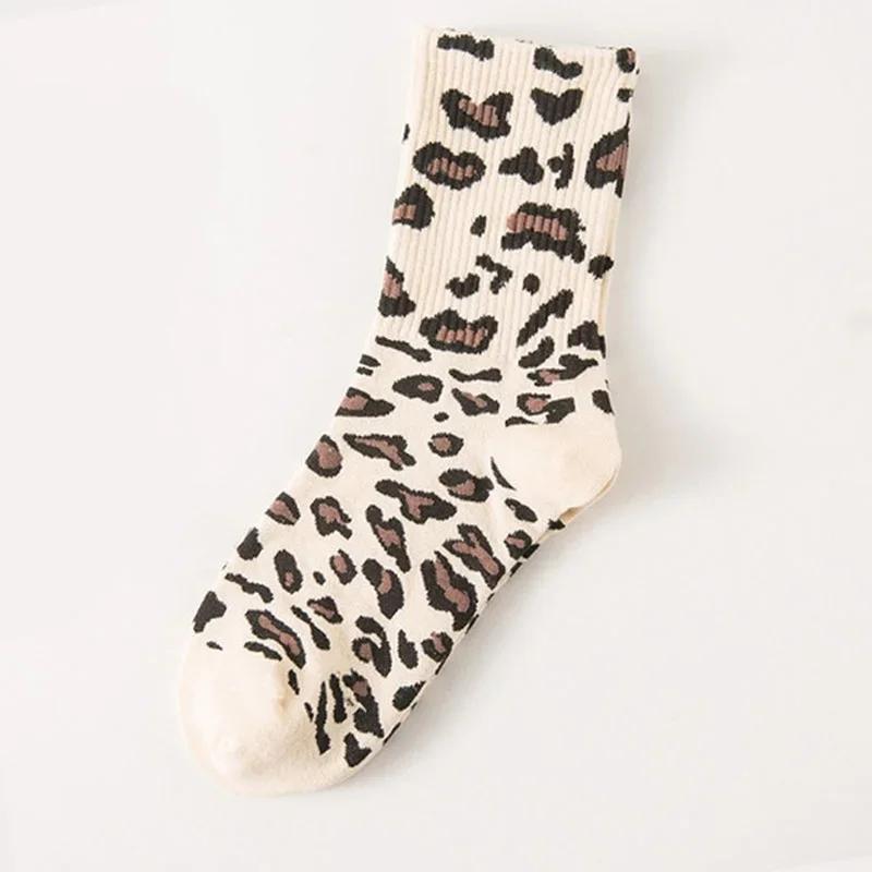 Modă Casual Vintage Leopard Șosete Femei Personalitate Harajuku Hip-Hop Wild Clasic Ciorap Alergare Sport Skateboard 2024