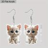 Christmas Gifts - Animal Series Acrylic Women's Fashion Dangle Earrings, Cute Cat-Shaped Design for Women's Daily Wear and Holiday Parties