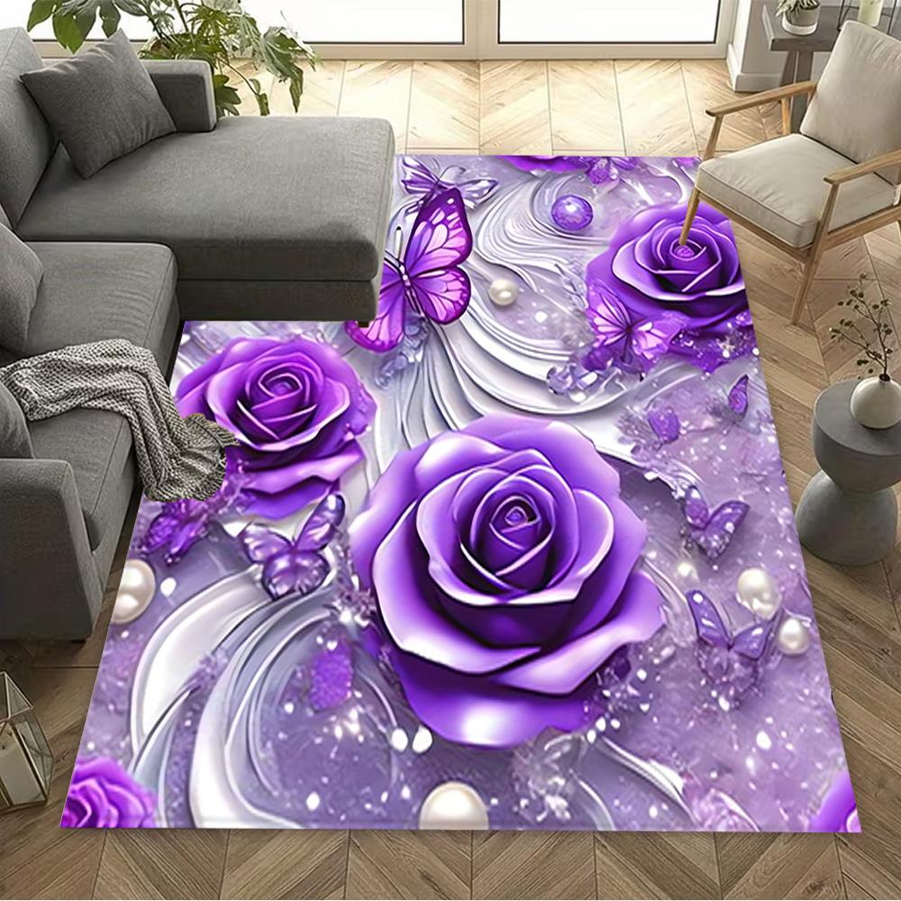 1pc Home Carpet Butterfly Design Non Slip Office Decor Gift Living Room Bedroom