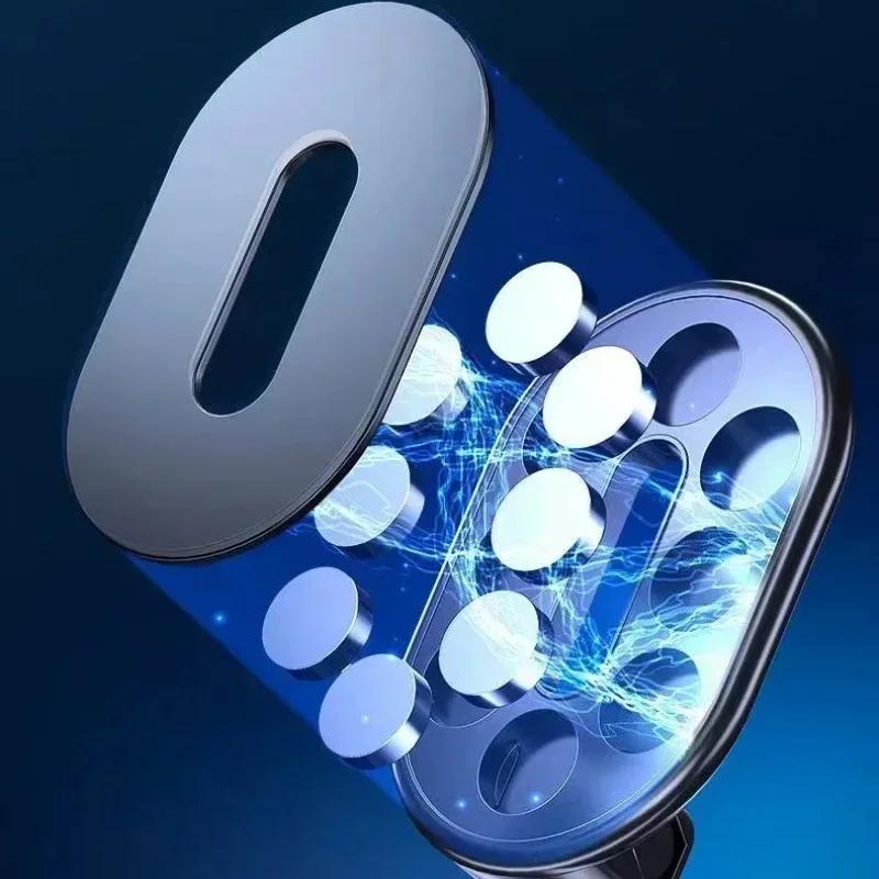 Magnetic Car Phone Holder Alloy Folding Strong Magnet 360 Rotation Universal Dashboard Mount for Smartphones Tablets