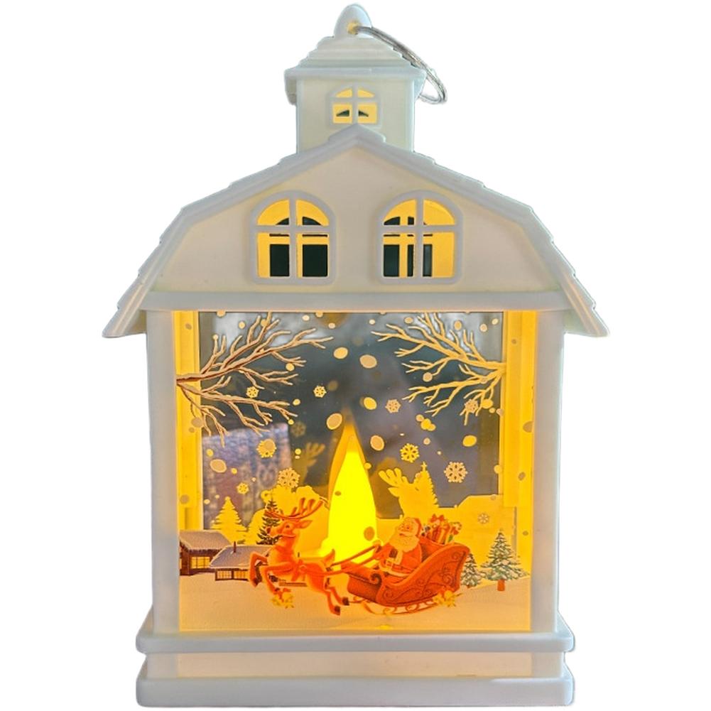 Classic Vintage Christmas LED Night Light for Tabletop and Hanging Tree Ornament with Soft Warm Light for Festive Home Decor