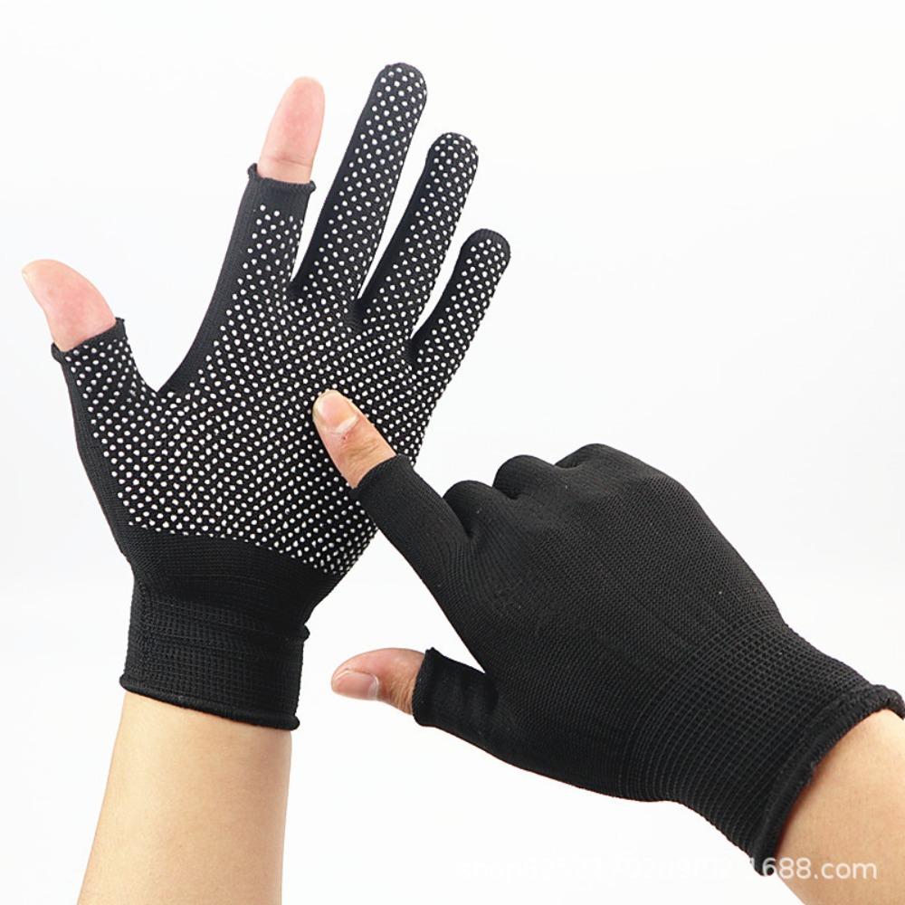 Thin Gloves Women's Summer Sun Protection, Tea Picking, Labor Insurance Dispensing, Non-slip Two and a Half Fingers Outdoor