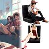 Durable Plastic One Piece Luffy Sofa Figure And Boa Hancock Collectible Model Display