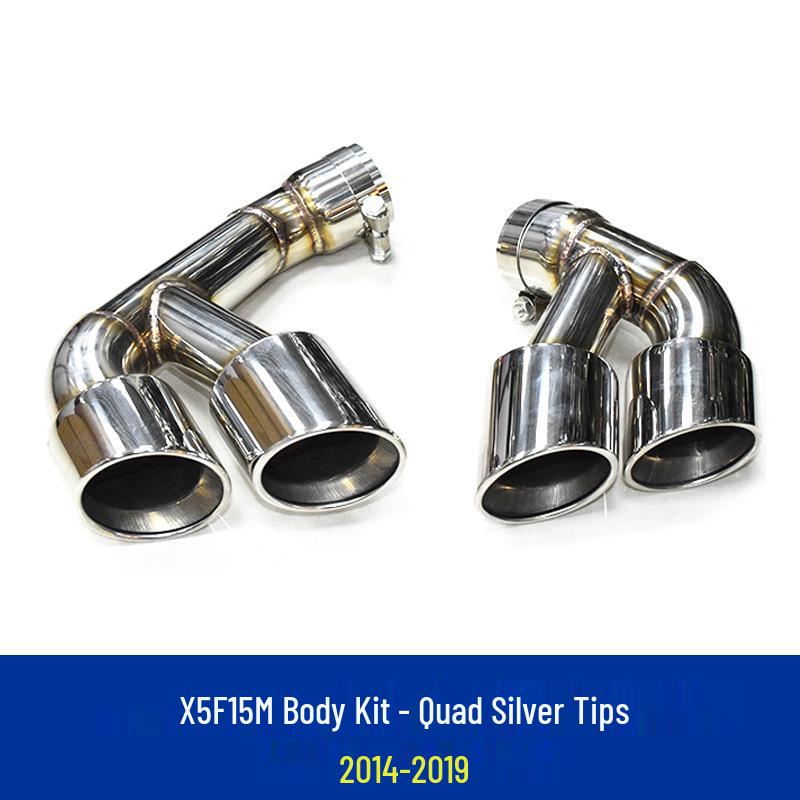 Stainless Steel M Quad Black Square Exhaust Tips for BMW F15/X5 & F16/X6 Upgrades