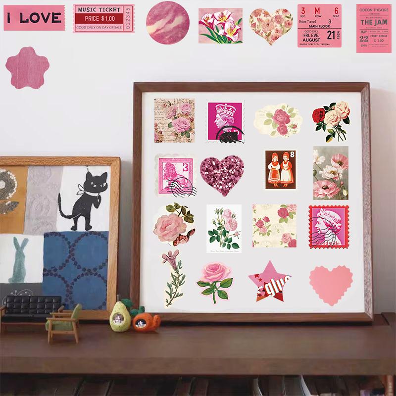 50/100PCS Pink Retro Blend Sticker Scrapbook Gifts Laptop Luggage Funny Phone Luggage Aesthetic Coffee Skateboard Car Sticker