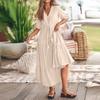Women's Fashionable Solid Color Elegant Temperament Hanging Neck Waistband Dress