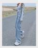 Women's Plush Wide-Leg Jeans: High-Waisted, Slimming, Loose Fit - Perfect for Autumn and Winter with a Warm Korean Style.