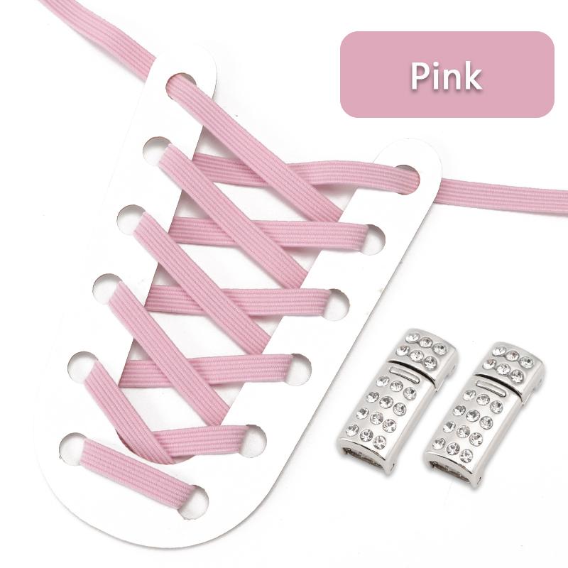 Elastic Laces Sneakers Luxury Diamond Magnetic Lock Shoelaces Without ties Kids Adult No Tie Shoe laces 8MM Width Flats Shoelace