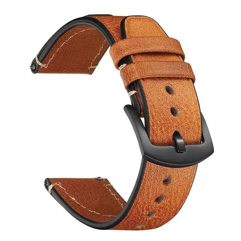 18mm 20mm 22mm Double-Layer Genuine Cowhide Leather Quick-Release Watch Strap Unisex for Samsung Smartwatches Huawei Watches Panerai