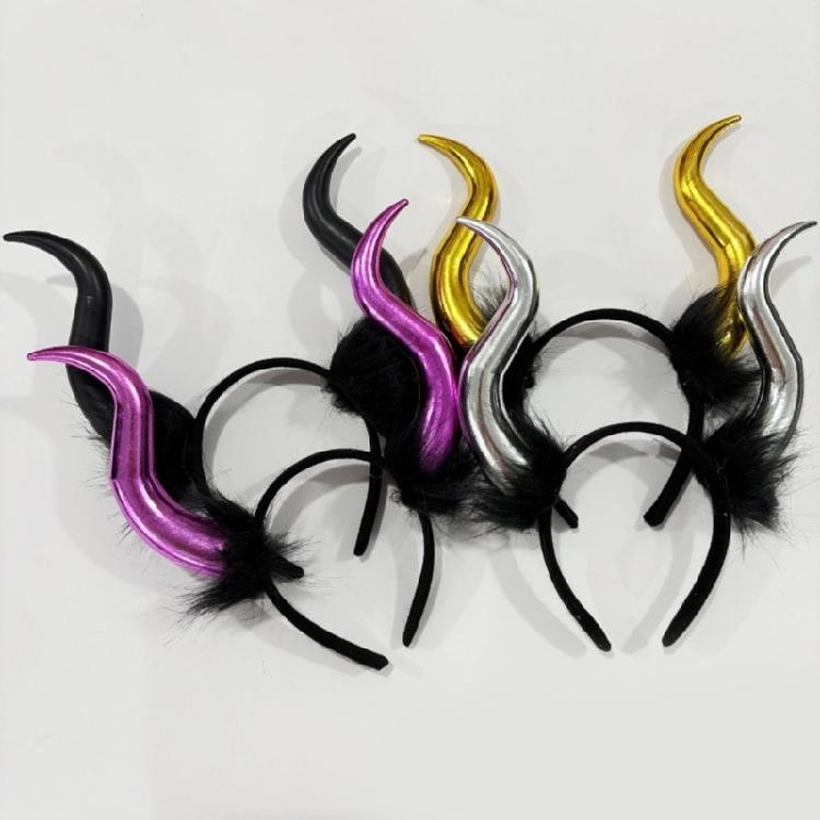 Contemporary Devil Horn Headpiece Comfortable Cosutme Headbands For Theatrical Performances Cosplay Enthusiasts