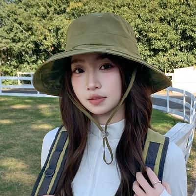Outdoor Hiking Fisherman Hat Women's Ponytail Bucket Hat Outdoor Cycling Versatile Uv Protection Sun Hat