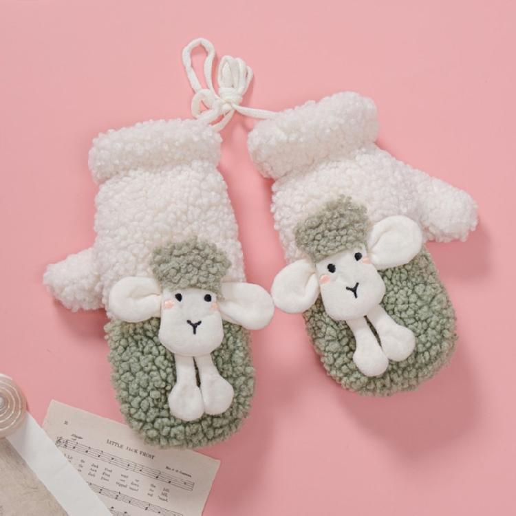 Cartoon Sheep Gloves Cute Lined Plush Animal Mittens Stage Performance Gloves
