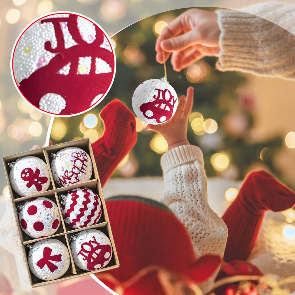 Christmas Cartoon Foam Candy Decoration Christmas Ball Pendant Macaron Colorful Sequins Christmas Tree Decoration Ball