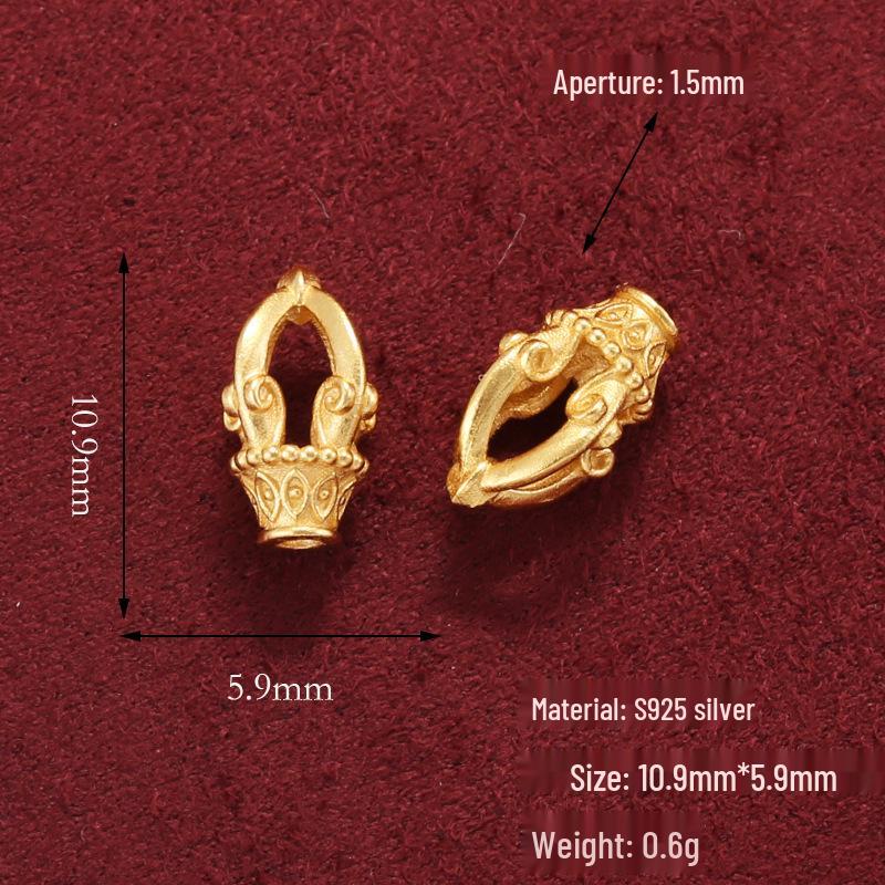 

S925 Silver Gold-Plated Lucky Bag & Durian Money Bag Tassel Pendant for DIY Bracelet/Necklace