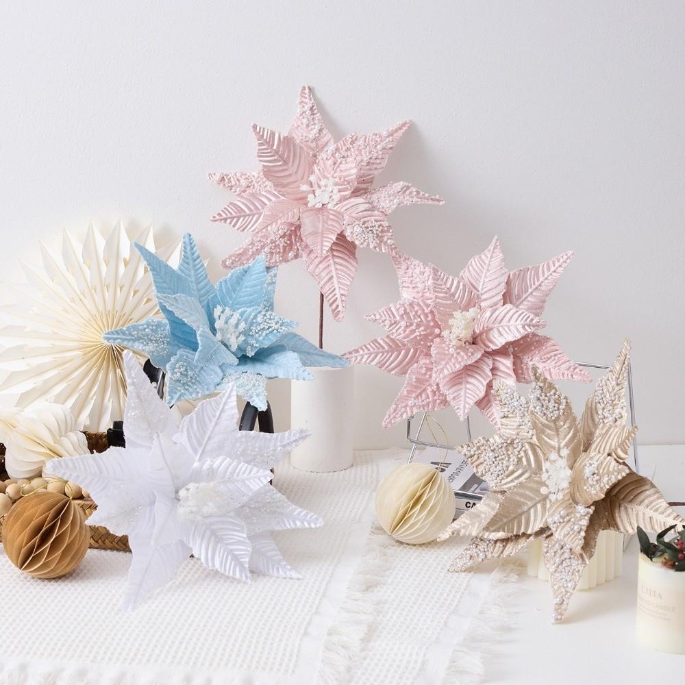 30cm Pearl Christmas Flower Realistic Beautiful Christmas Tree Decoration DIY Crafting Handcrafted Simulated Christmas Flower