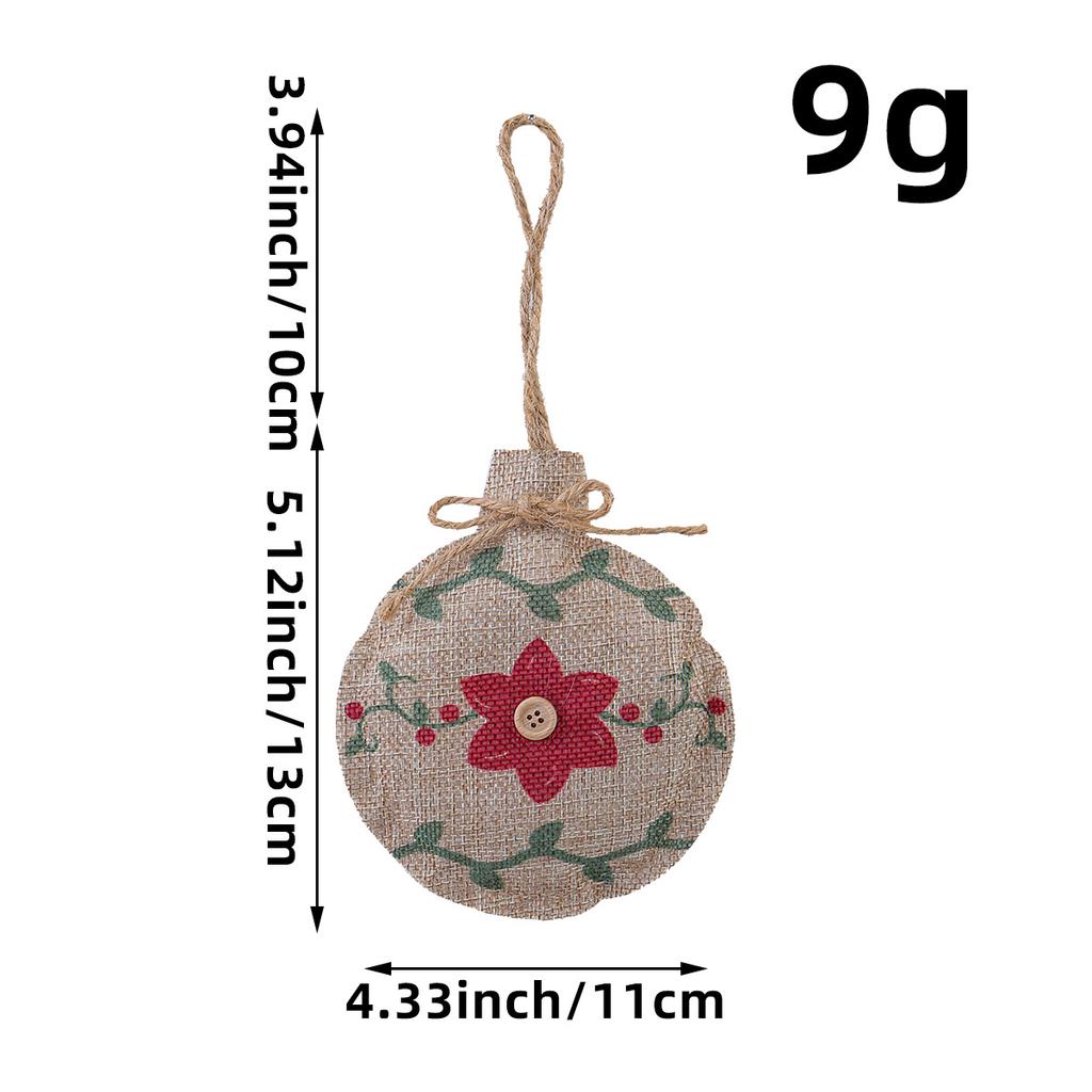 Nowa Świąteczna Lniana Zawieszka Choinka Dekoracja Centrum Handlowego Mała Zawieszka Drukowana Pięcioramienna Gwiazda