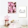 Wall Art Picture For Living Room Home Decoration Canvas Painting Nordic Decor Elegant Peony Flower Phrase Poster And Print