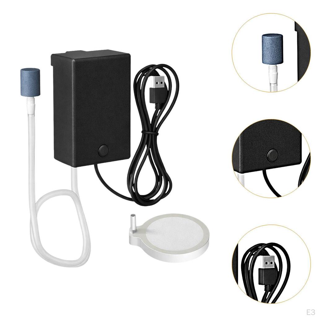 Aquarium Air Pump with USB Connection, Efficient Fan for Oxygenation, Portable Aerator Quiet ,