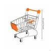 Small Metal Shopping Cart Toy Realistic Design Mini EasyRolling Casters Miniature