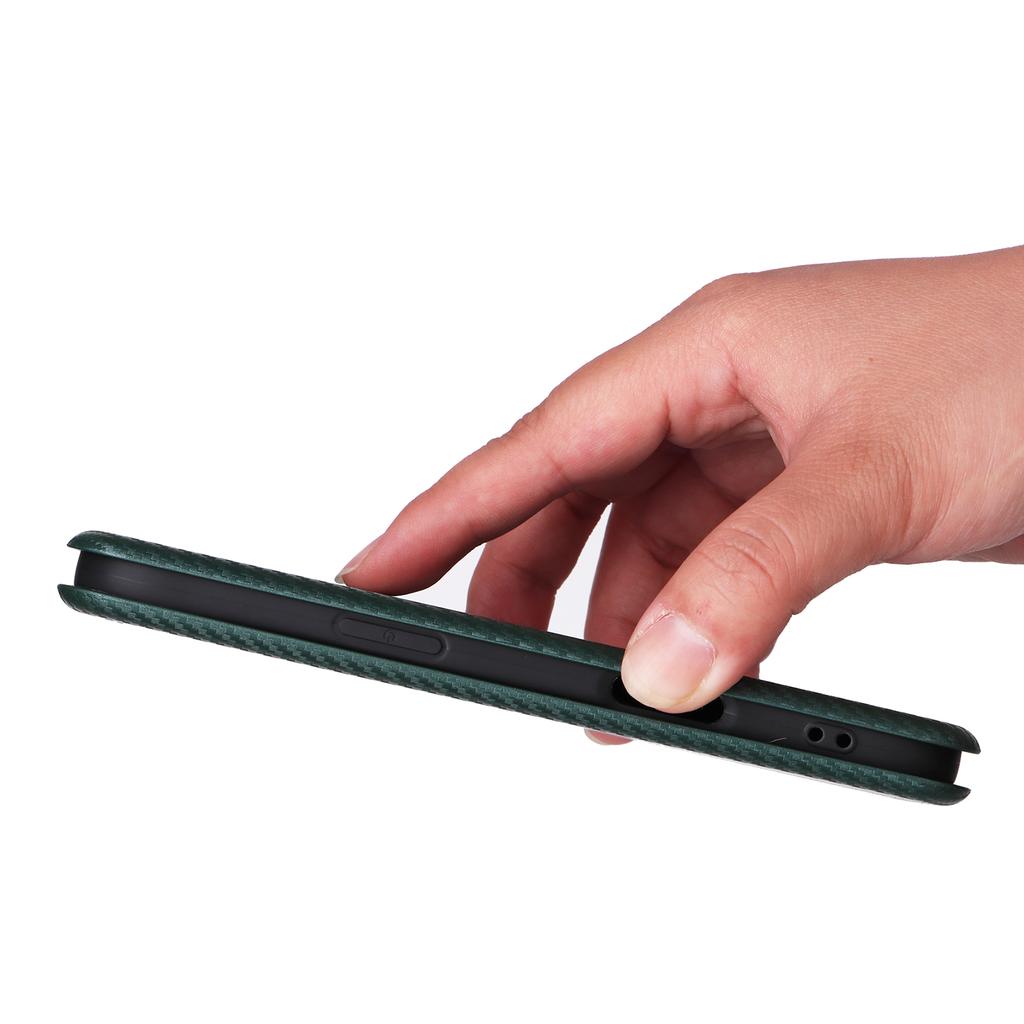 For iPhone 17 Air Case Carbon Fiber Texture Drop-Proof PU Leather Phone Cover