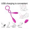 Rechargeable Dual Vibrator 10 Speeds Double Head Jump Egg Bullet Dildo Vibrator Adult Sex Toy For Couple Men Women