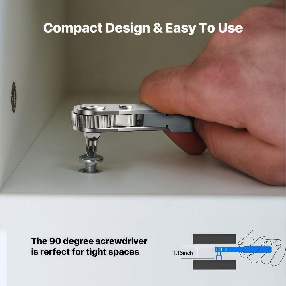 24in1 Ratcheting Screwdriver Set 36-Tooth Right Angle Mini Ratchet Wrench Set Anti-slip Wear-resistant Offset Screwdriver Set