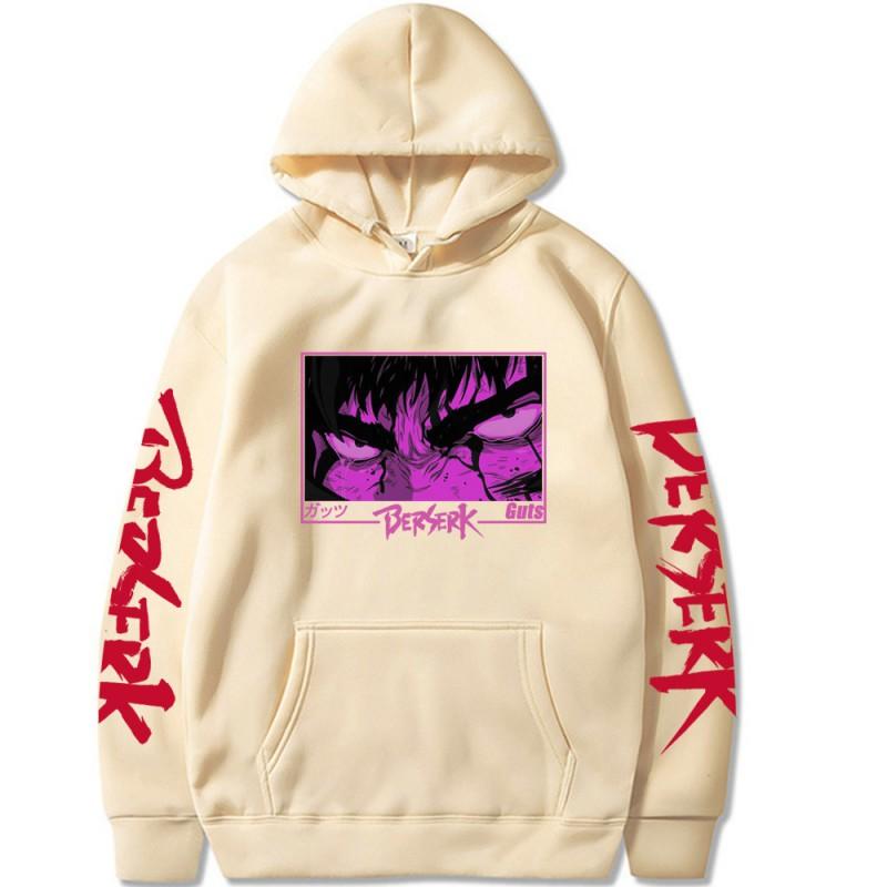Berserk Anime Hoodie Oversized Loose Fit Graphic Print Sweatshirt Men Casual Streetwear