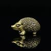 Antique Brave Hedgehog Small Ornaments Solid Brass Antique Animal Sculpture Crafts Desk Tea Table Ornament Home Decoration Gifts