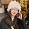 Rabbit Furry Hat Female Winter Cute Furry Internet Celebrity Fur Autumn and Winter Thickened Plush Warm Wool Knitted Hat