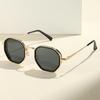 Exclusive for new steampunk sunglasses men's high sense European and American metal polygon trend cross